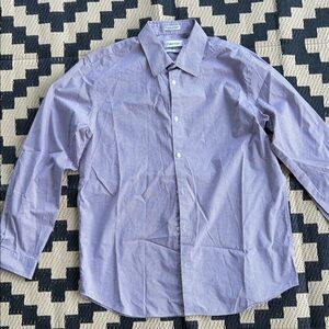 Calvin Klein Men's Lavender Gingham Button Down Shirt